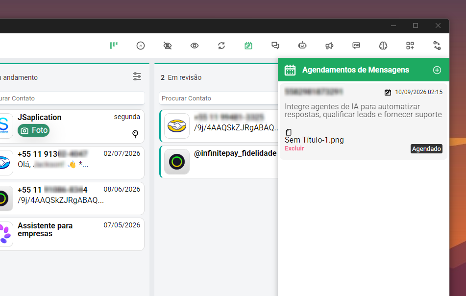 Agendamento de campanhas